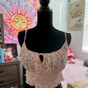 pink flower crop top